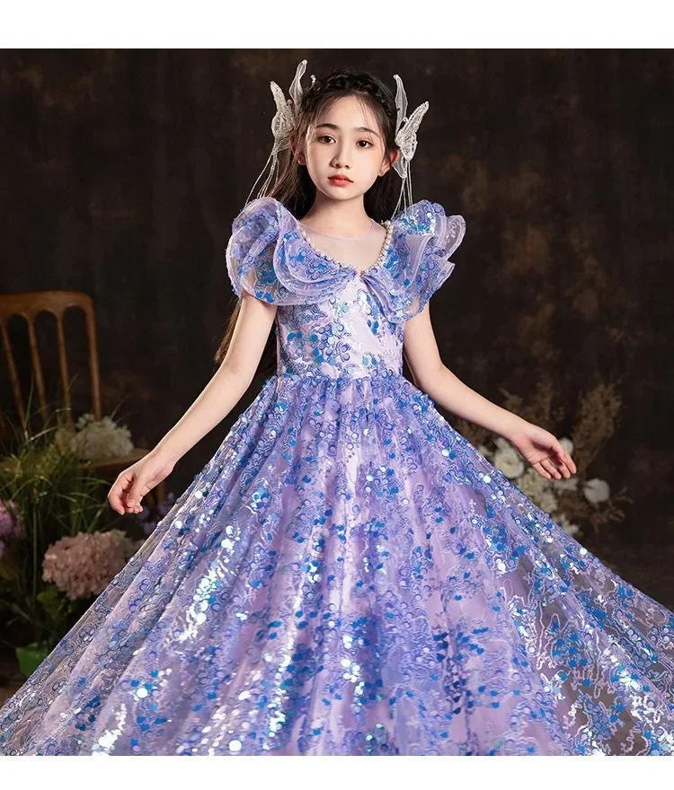 Elegante Mädchen Prinzessin Geburtstag Party Blumenmädchen Hochzeit Schönheit Kleid Kinder Leistung Weiß Rosa Tutu für formelle Anlässe.