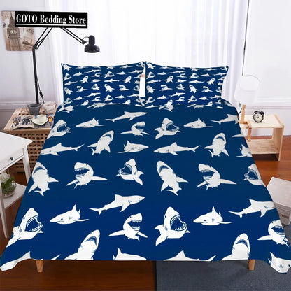 2021 Thick Bedding For Shark Ocean 3D Print Duvet Cover Pillowcases Black And White Bedding Sets Ropa De Cama Euro Size 2/3pcs.