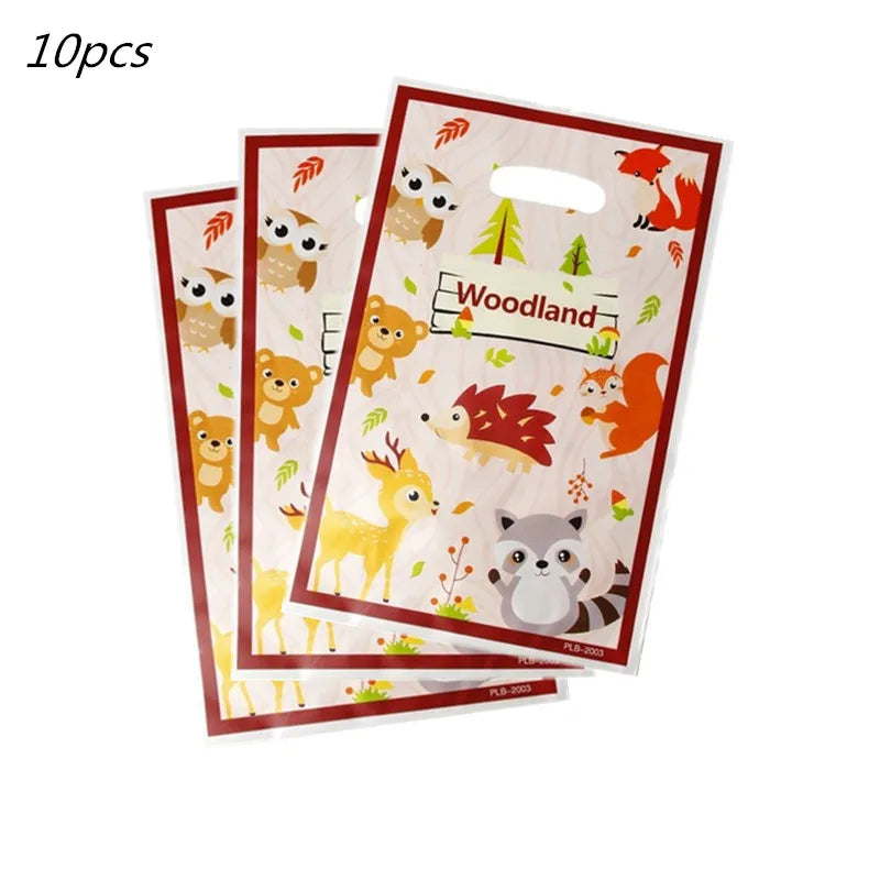 Woodland Tier Dschungel Wald DIY Party Dekoration Teller Tasse Tischdecke Geburtstag Party Baby Dusche Kinder Geburtstag Party Supplies.