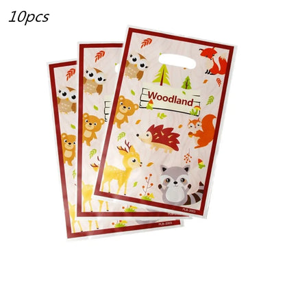 Woodland Tier Dschungel Wald DIY Party Dekoration Teller Tasse Tischdecke Geburtstag Party Baby Dusche Kinder Geburtstag Party Supplies.