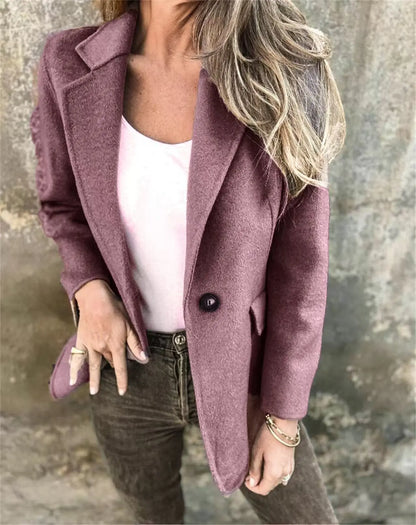 2025 neue Mode Herbst und Winter frauen Mäntel und Jacken Casual Button-Down Einfarbig Wolle Blazer frauen Kleidung.