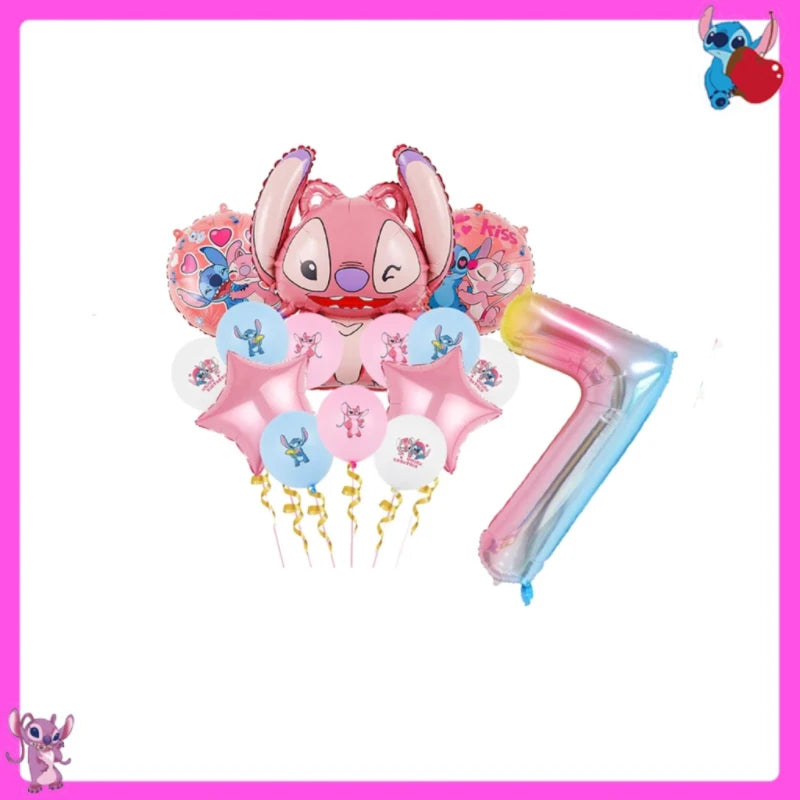 Disney Lilo und Stitch Party Dekoration Geschirr rosa Stitch alles Gute zum Geburtstag Party Thema liefert Ballon Hintergrund Tasse Teller