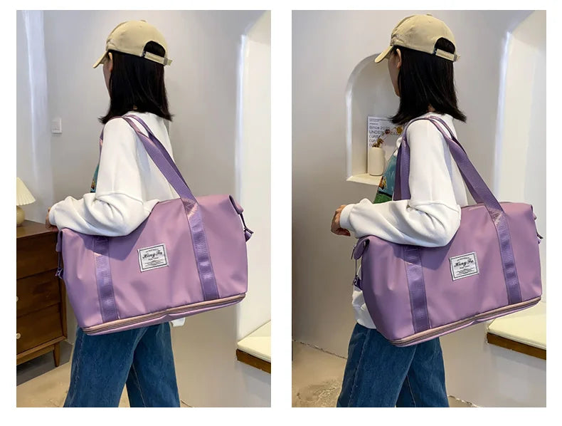 UNIXINU Carry On Travel Duffle Bag Nylon Waterproof Sports Gym Tote Bags for Women Large Capacity Storage Luggage Handbag.