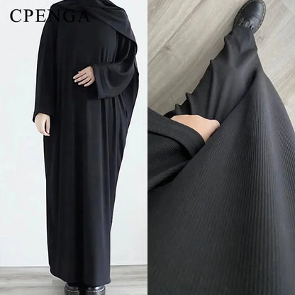 2023 Autumn Winter Knitted Dress Muslim Women Abaya Female Arabic Turkey Modest Dresses New Warm Long Robe Islam Clothing.