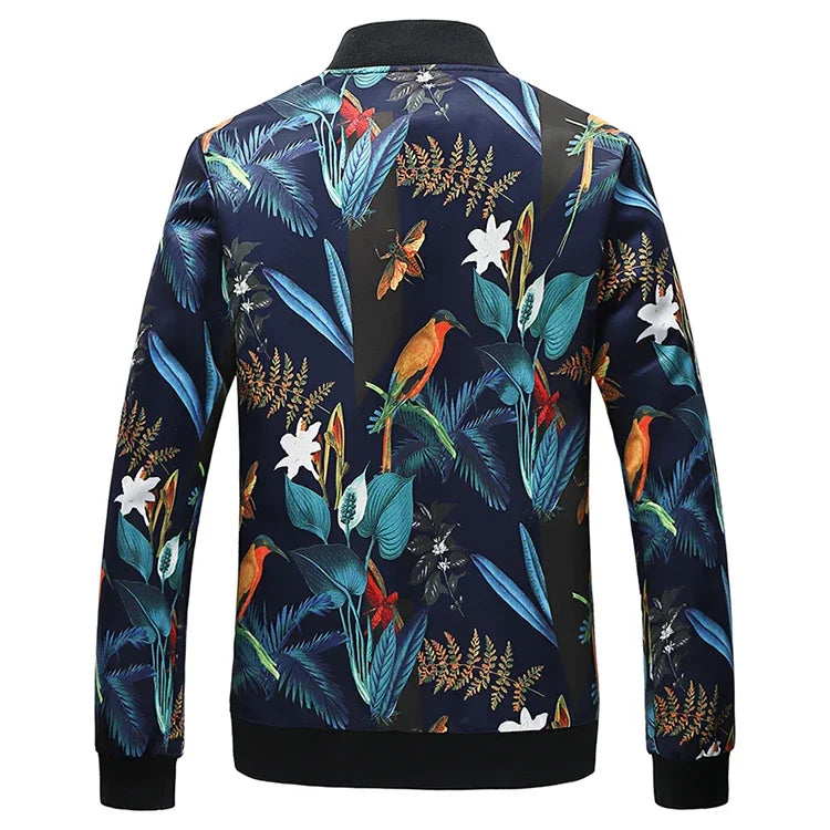 Spring new men's handsome printing men's jacket, fashion casual youth Slim sports jacket, Asian size M-6XL.