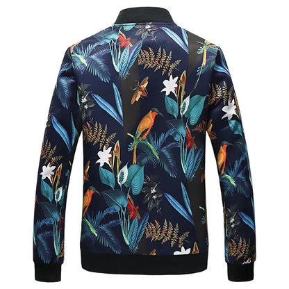 Spring new men's handsome printing men's jacket, fashion casual youth Slim sports jacket, Asian size M-6XL.