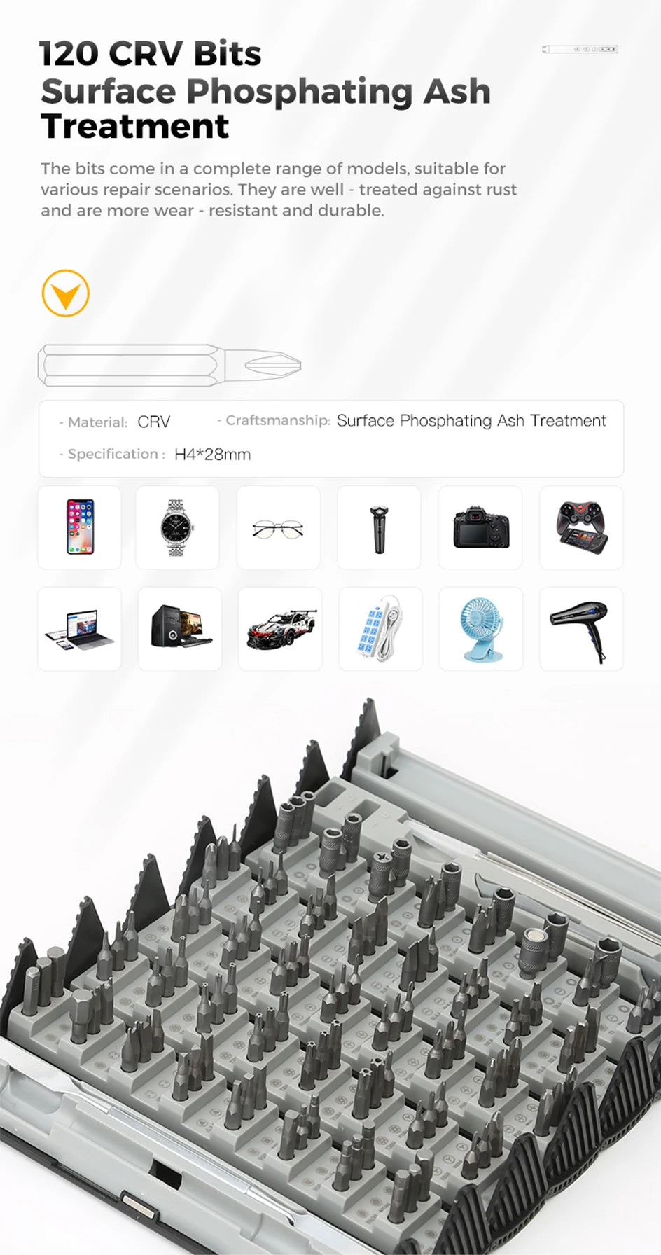 126-in-1-Präzisions-Elektroschrauber-Sets, wiederaufladbares Mini-Set, kabellose kabellose Bits für Xiaomi, Handy, mobiler Laptop, PC