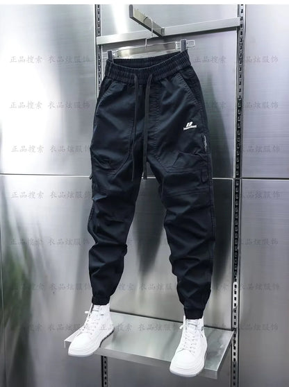 Multi-Pocket Cargo Hosen Einfarbig Casual Harem Bleistift Hosen Outdoor Jogging Jogginghose Luxus Marke männer Kleidung.