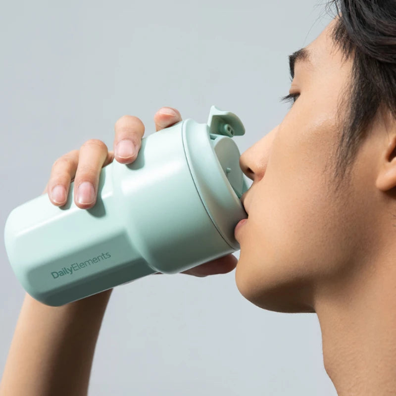 New Youpin Daily Element Portable Water Cup Coffee Mug 316 Stainless Steel Safety Seal 420ml Cold Storage Thermos Cup Mouth Snap.