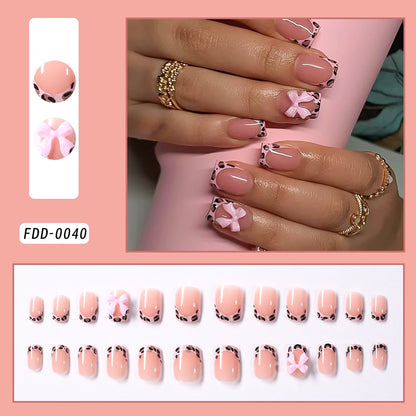 24Pcs 3D kuromi press on nails Y2K Cartoon Handmade Fake Nails Black Gel nail Wearable Nails Cinnamoroll Melody Anime False Nail