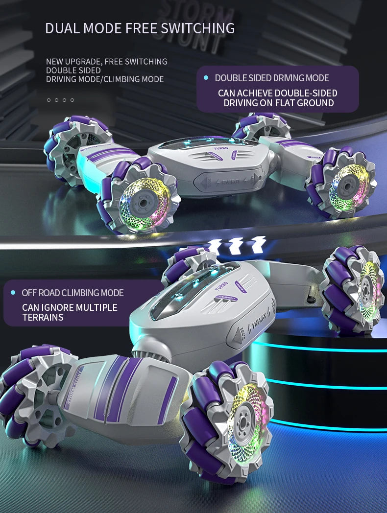 Teeggi S922 2.4G RC Stunt Car 4WD Double Remote Control 360° Degree Rotation RC Off Road Climbing Kids Rc Drift Car Toy for Gift