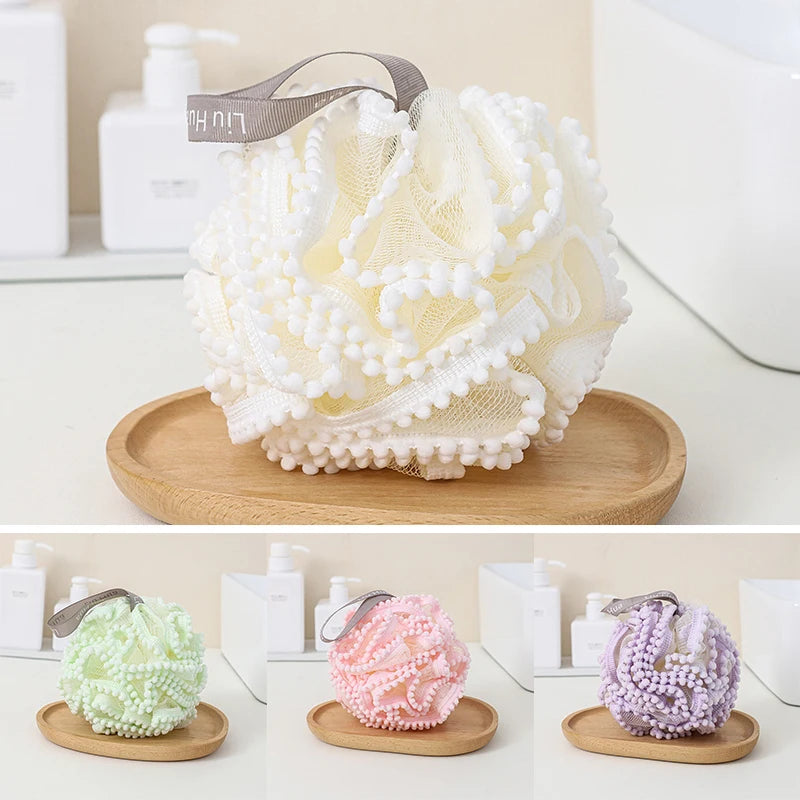 Weiche Mesh Bad Schwamm Bälle Haut Reinigung Pinsel Dusche Puff Körper Reiniger Peeling Wäscher Bad Blume Bade Zubehör