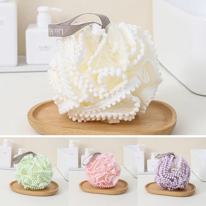 Weiche Mesh Bad Schwamm Bälle Haut Reinigung Pinsel Dusche Puff Körper Reiniger Peeling Wäscher Bad Blume Bade Zubehör