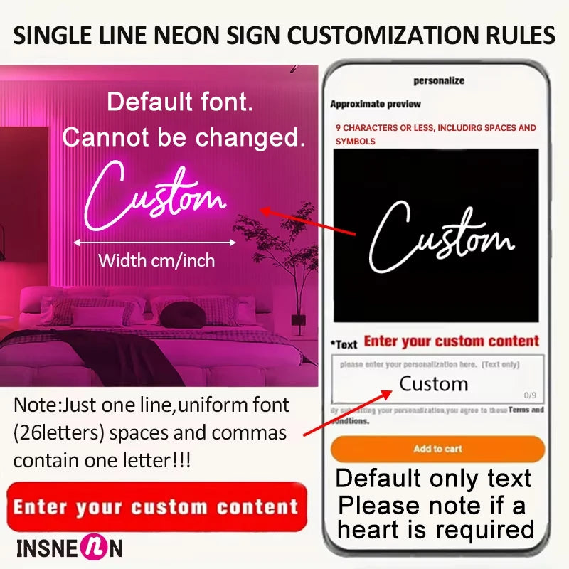 Custom Neon Sign Led Name Light for Kids Name Custom Signs Teenage Gift Led Neon Sign for Wall Decor Bedroom Decor Personalized.