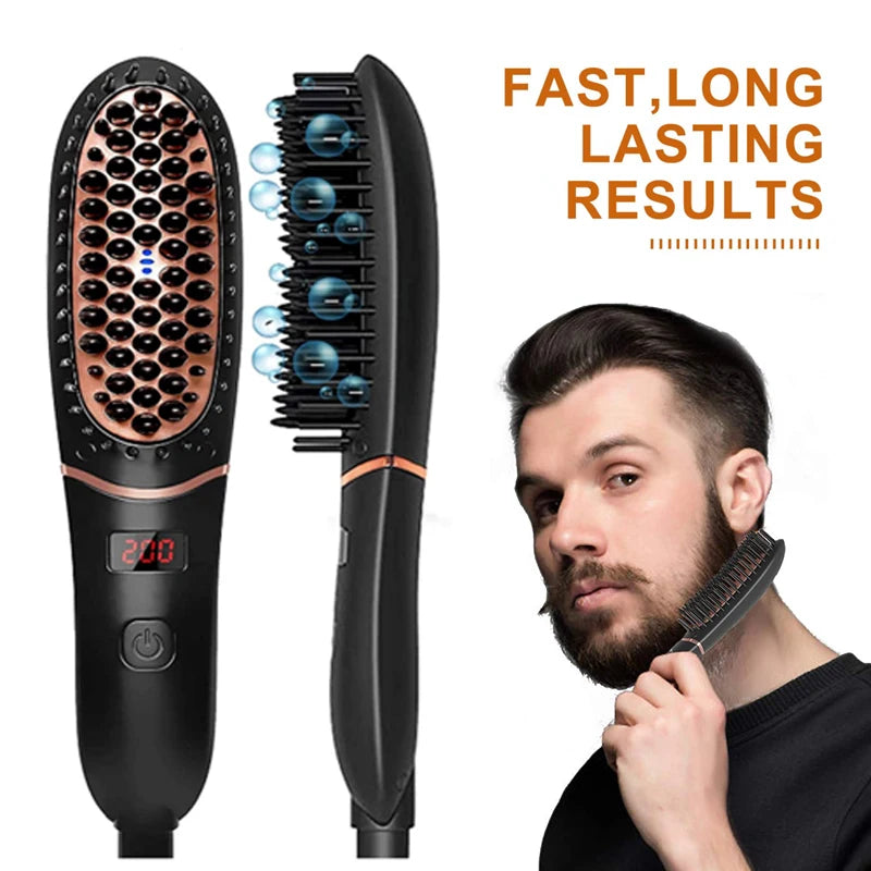 Hot Comb Beard Straightener Brush PTC Multifunctional Household Quick Beard Styler Hair Straightening.