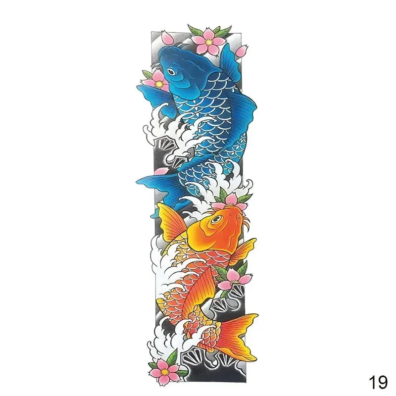 16 Designs Full Arm Temporary Tattoo Sleeve Waterproof Tattoos For Cool Men Women Tattoos Stickers On The Body Art #272596.