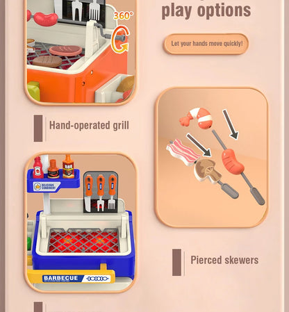 Kitchen Food Role Play Pretend Play Children Toy Ice Cream Candy Sweet Dessert Accessories Toys for Kid Christmas Birthday Gifts.