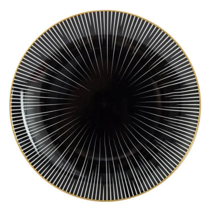 Geometric Design Gold Plating Meal Plate Porcelain Kitchen Dinner Plates Ceramics Food Tray Salad Dish 6/8/10 Inch 1Pcs