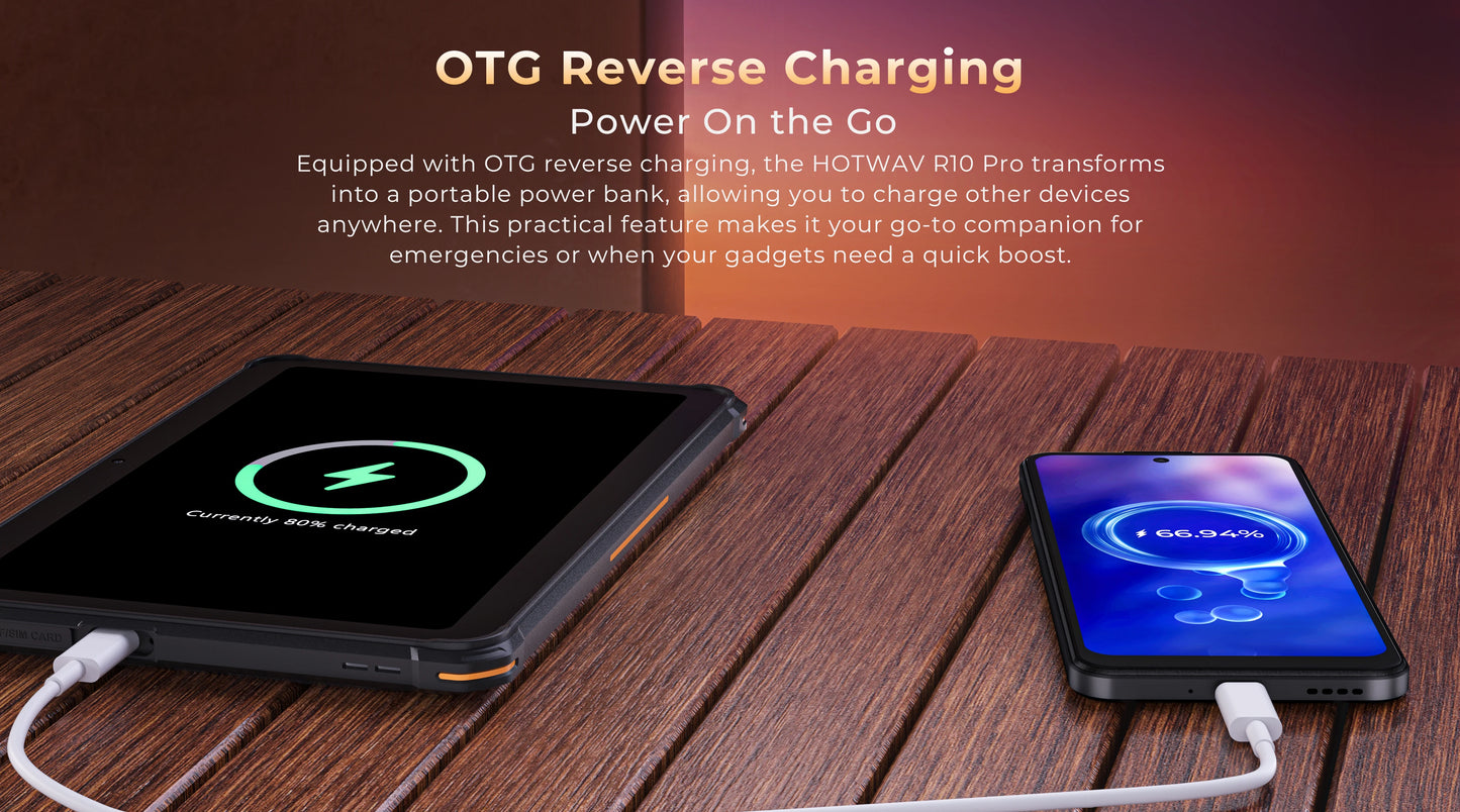 HOTWAV R10 Pro Rugged Tablet Android 14 10.1'' HD+ 13MP Camera Pad 10800mAh Battery 8GB 256GB 8-core OTG Charging Tablet PC.