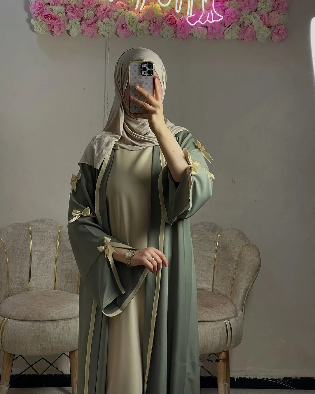 Eid Muslimischen Bogen Abaya Frauen Kleider Jalabiya Vestidos Largos Split Hülse Ramadan Marokko Dubai Lange Robe Party Islam Kaftan 2025.