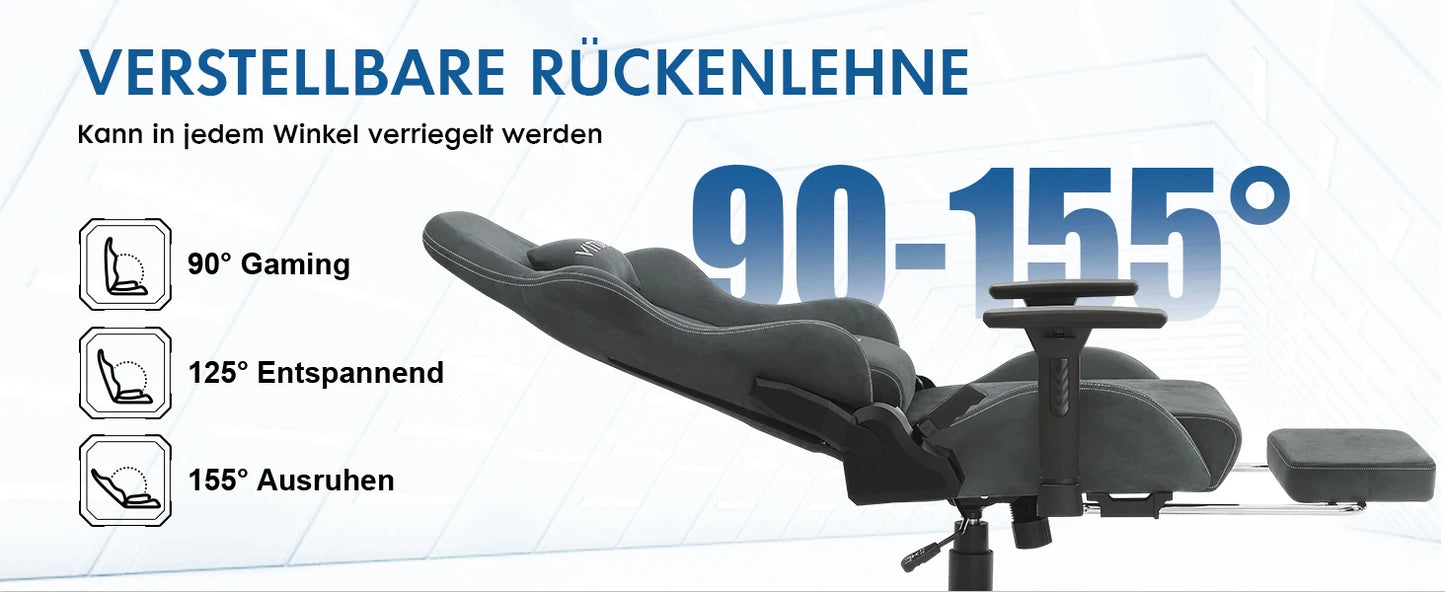 Marke Gaming Stuhl Luxuriöse Atmungsaktive Faux Wildleder Büro Stuhl Gaming Stuhl Mit Fußstütze Stuhl Kopfstütze Ergonomische Spiel Stuhl