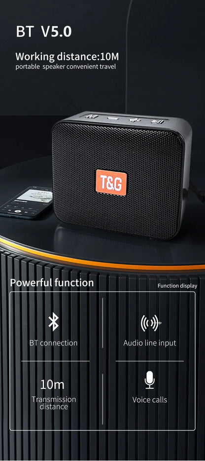 Bluetooth Speaker TG166 Portable Mini Wireless Soundbar Subwoofer Outdoor Indoor Loudspeaker Support TF Card FM Radio Waterproof.