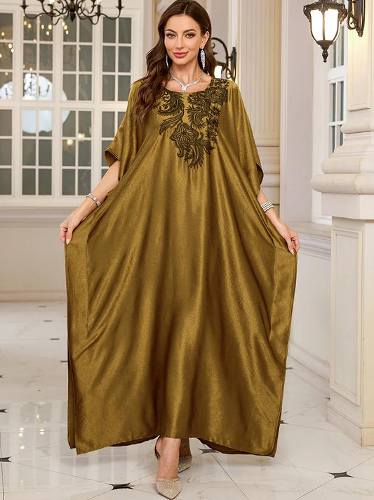 Frauen bestickte lange Kaftane Plus Size Kaftan Kleider Strand Badeanzug Cover Up Moomoo Kleid marokkanische Robe.