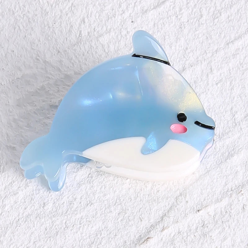 Acetate Ocean Animal Hair Clips for Women Non-Slip Summer Beach Accessories Crab Starfish Whale Multi-Pack Gifts.