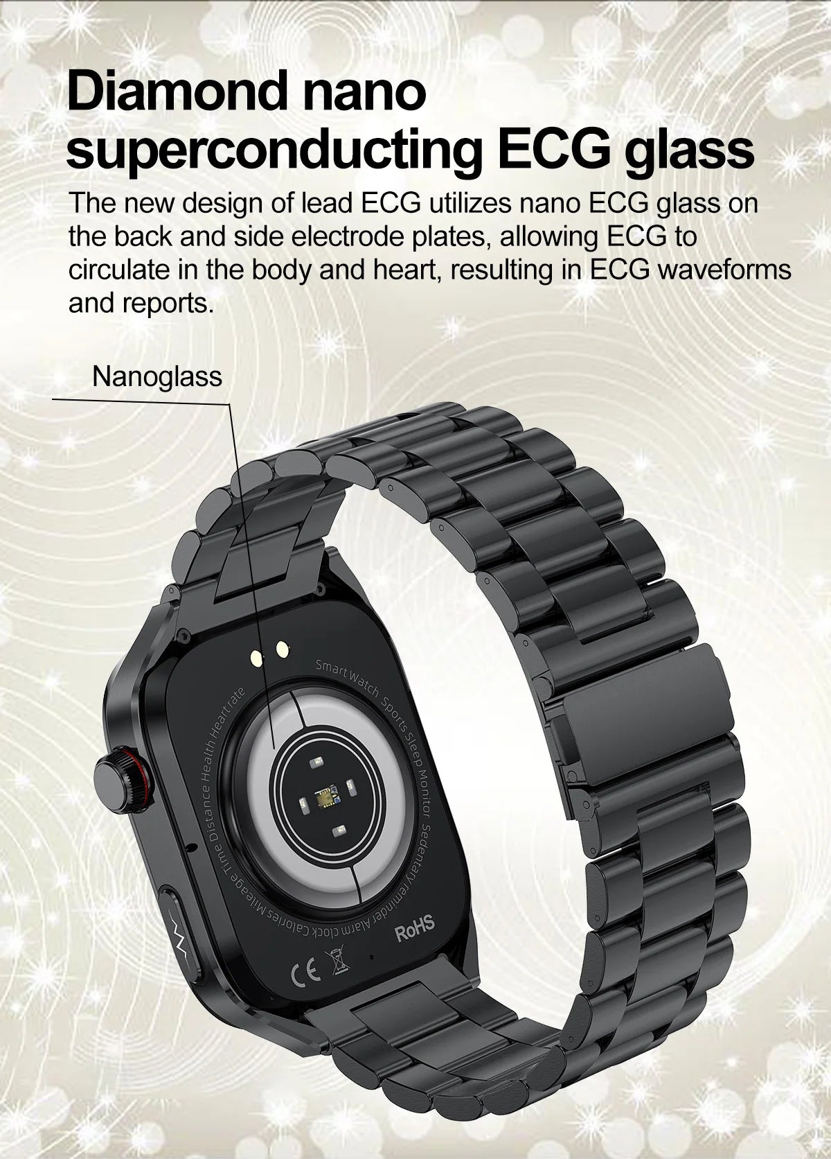 2025 New AI Intelligent Diagnosis ECG+PPG Smartwatch Health Protection Blood Lipids Uric Acid Heart Rate BT Call Smart Watch Men.