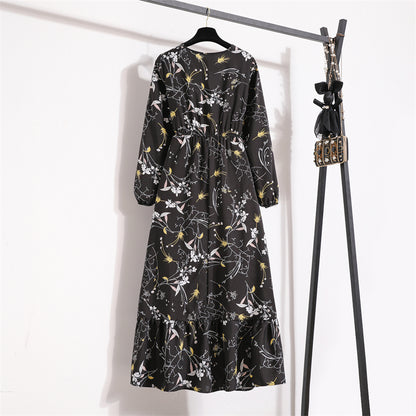 Frühling Sommer Frauen Maxi Kleider Casual Volle Hülse Floral Gedruckt Oansatz Frau Bohe Strand Party Lange Kleid Mujer Vestidos