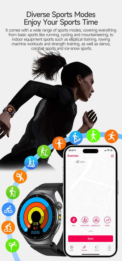 2026 New Smart Watch Men ECG+PPG Blood Lipids Uric Acid Blood Pressure Bluetooth Call 1.43'' Sapphire Smartwatch Remote Nursing