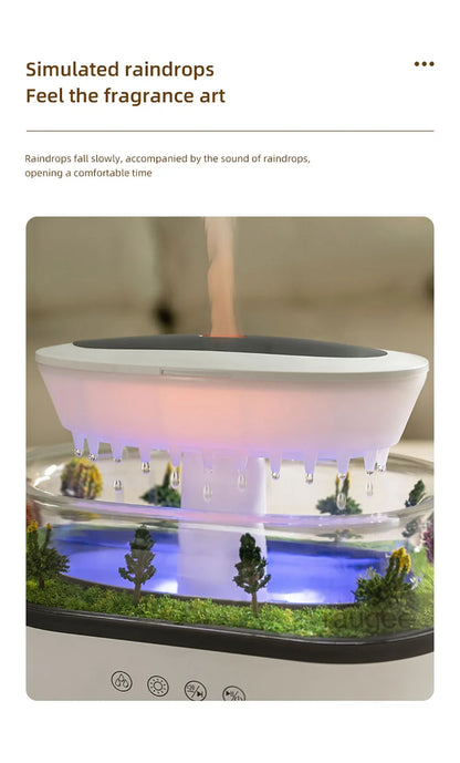 New Aroma Humidifier Raindrop Air Humidifier Colorful Atmosphere Light White Noise Music Essemtial Home Oil Fragrance Diffuser.