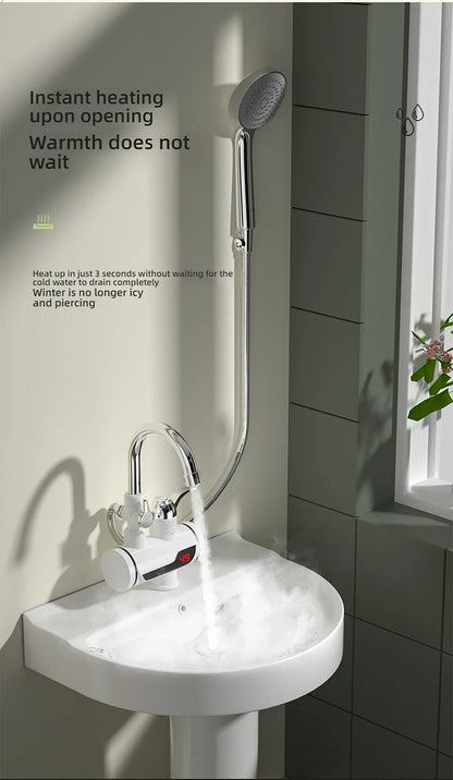 Electric Hot Cold Mixer Tap 3000W Instant Heating Faucet 360 Degree Rotation Fast Heating Tap Digital Kitchen Bathroom Supplies
