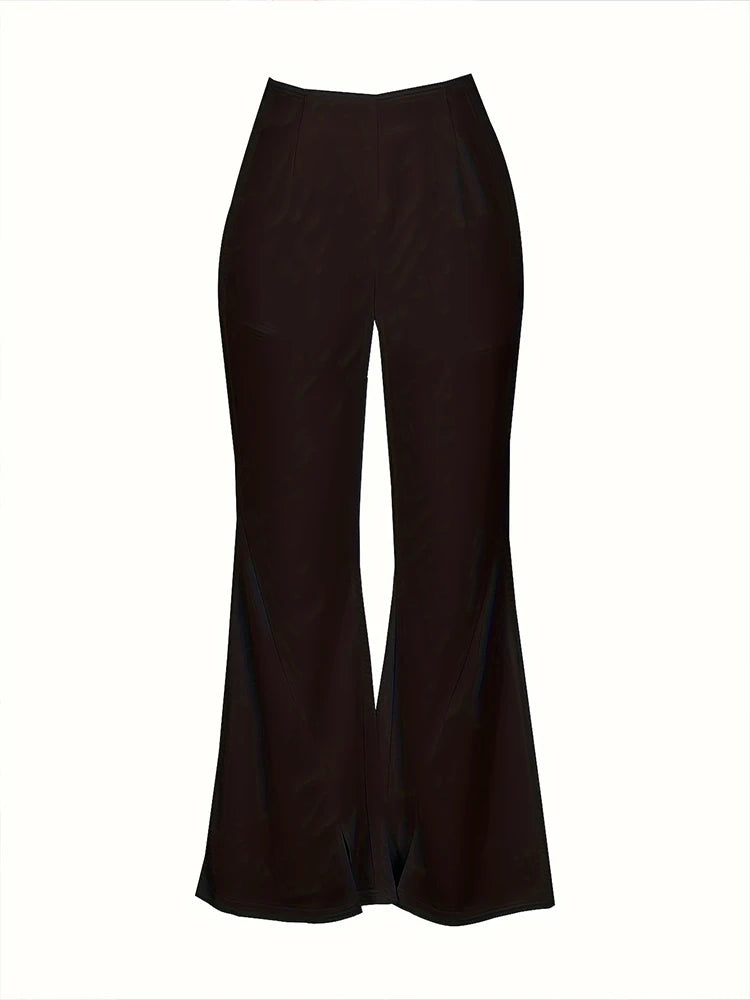 2024 Frühling/Sommer neue Damen Plus Size Flip Flops ausgestellte Hosen taillierte Schlitz hose 80er Jahre Party Yoga Hose.