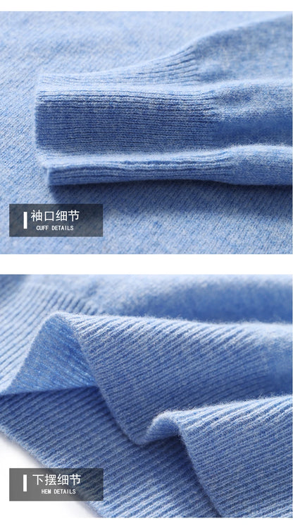 Men's Turtleneck 100% Pure Wool Sweater Men 2024 Autumn and Winter Large Size Loose Knitted Sweater Keep Warm Tops Men Jumper