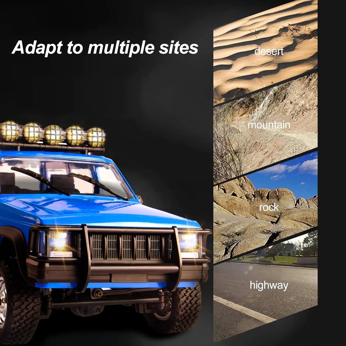 1:12 MN78 4WD Off-Road RC Car 2.4G Full Scale Short Truck With Headlights 280 Motor Real Scale Remote Control Toy Car Model.