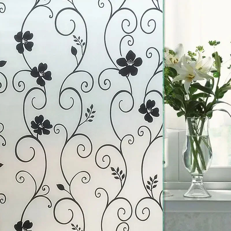 Frosted Window Film Privacy Stickers Opaque Vinyl for Kitchen Bathroom Office Living Room Matte White Glass Stained Decals.