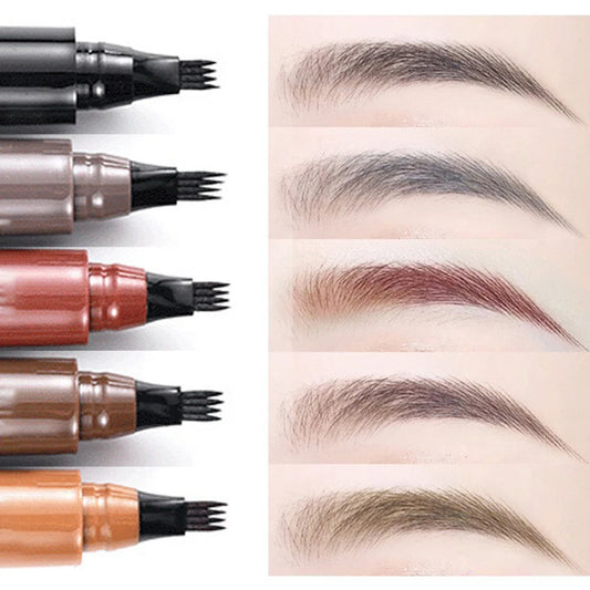 Four-pronged eyebrow pencil, four-end, long-lasting, non-smudged, water-resistant, anti-smudged eyebrow pencil.