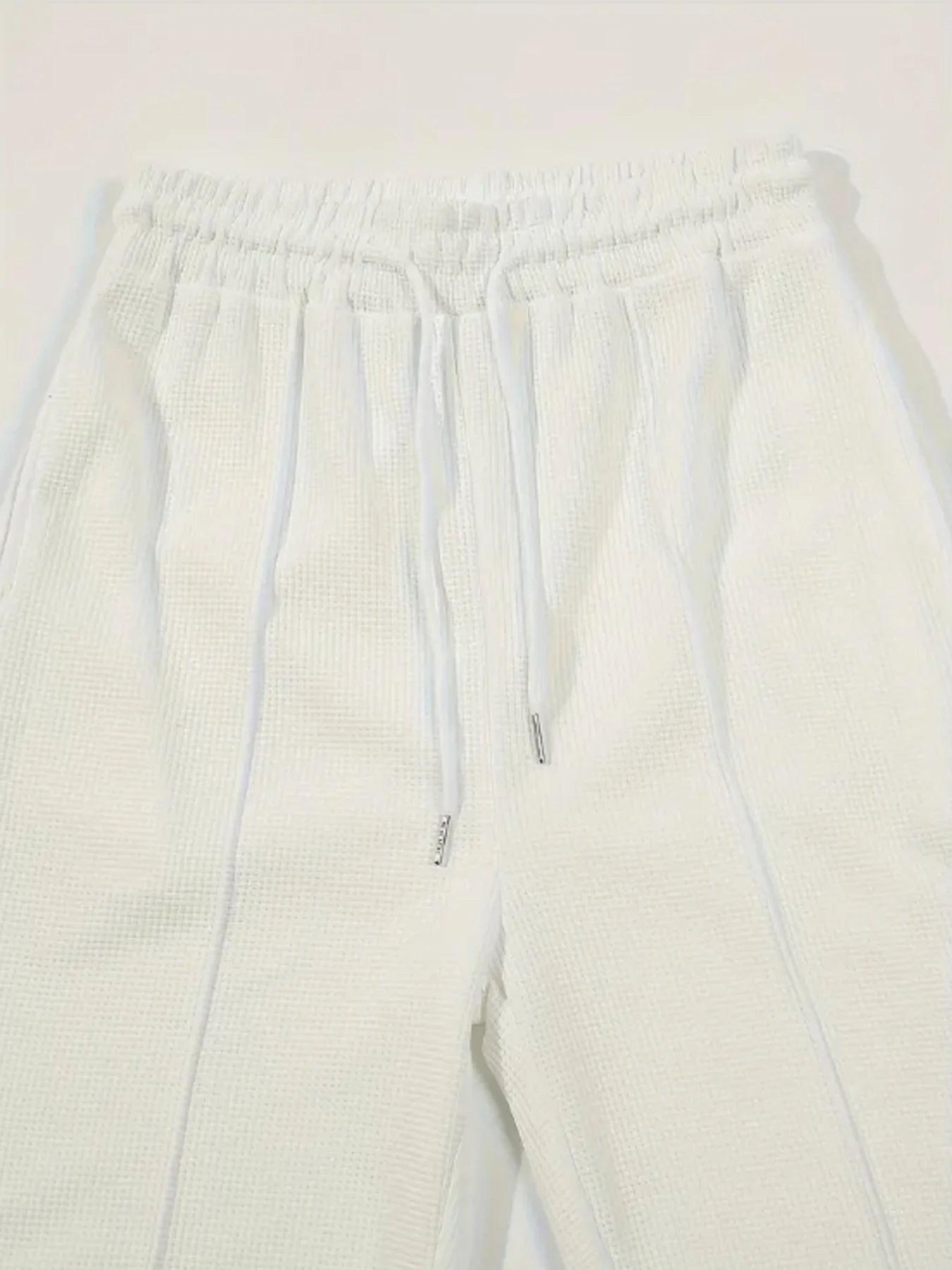 Mens Stylish Waffle Pants - Casual Sports Slim Fit with Adjustable Drawstring Secure Pockets for All Seasons - Perfect Outdoor.