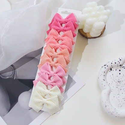6/10Pcs/Set 2025 Fashion New Cute Ribbon Bowknot Hair Clips for Kids Handmade Baby Girls Hair Accessories