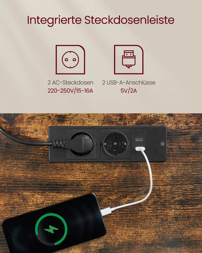 VASAGLE Höhenverstellbarer Schreibtisch elektrisch, 70 x 160 cm , stufenlos verstellbar, Memory-Funktion mit 4 Höhen