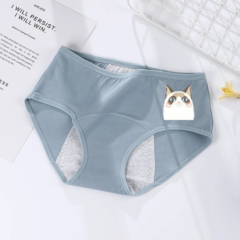 Women's menstrual briefs large flow postpartum water absorption leakproof briefs women's pure cotton menstrual briefs lingerie