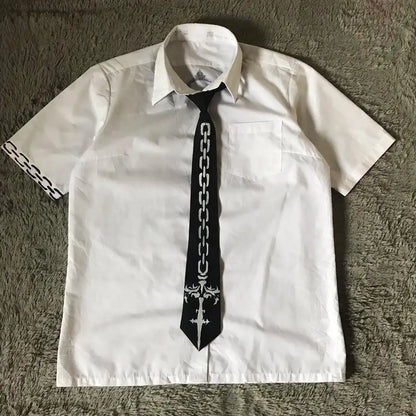 Y2K Black Shirt Affliction Retro T Shirt Harajuku Men Skull Holy Writ Letter Printing Tee Fashion Gothic Short Sleeves Tops.