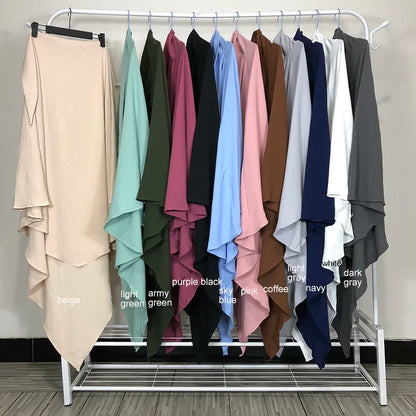 New One Layer Jazz Crepe Diamond Khimar High Quality Muslim EID Ramadan Islamic Clothing Tie Back Prayer Hijab Dropshipping.