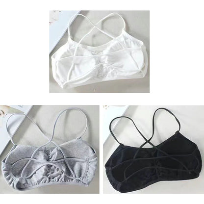 3pcs Womens Top Cross Strap Sports Bra Thin Push Up Sport Bra Yoga Gym Crop Tops Brassiere Fitness Breathable Girls Student Bras.