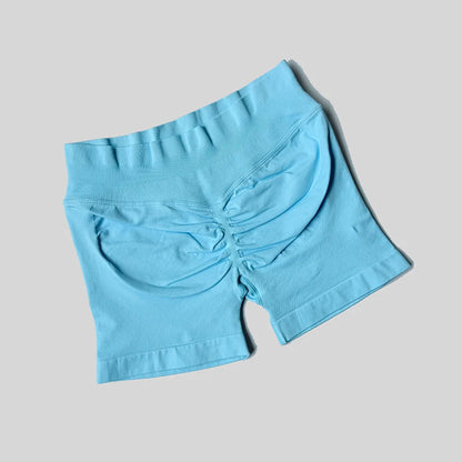 2025 Seamless Yoga Shorts Women Fitness Sports Biker 4.5" Low Ribbed Band Gym Shorts Workout Scrunch Butt Impact Leggings.