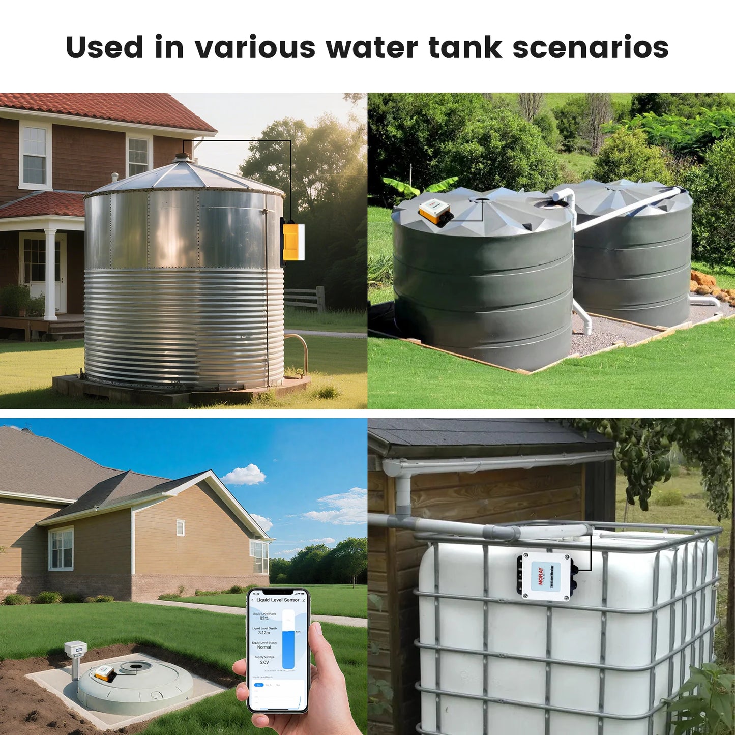 Hot Sale 5M ME202R Tuya APP Intelligent Smart Home LCD Temperature Display WIFI Submersible Water Tank Level Controller.