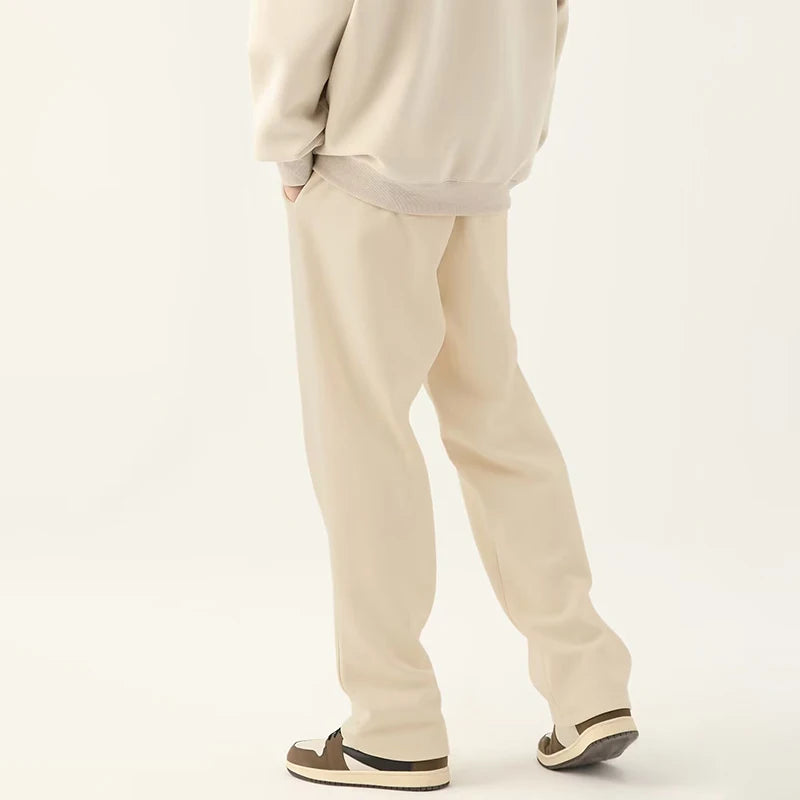 Men's Graphic Drawstring Waist Sweatpants, Regular Fit Casual Pocket Straight Leg Pants for Daily Wear, Men's Bottoms for Season.