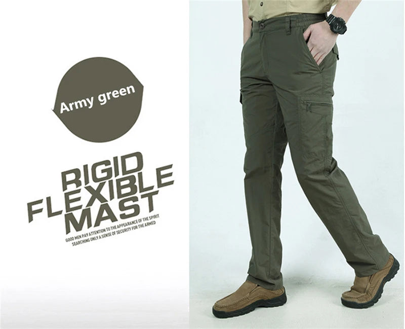Men's Summer Tactical Cargo Pants Lightweight Casual Waterproof Trousers Casual Pants Wear-resisting Multi-pocket Outdoor Hiking.