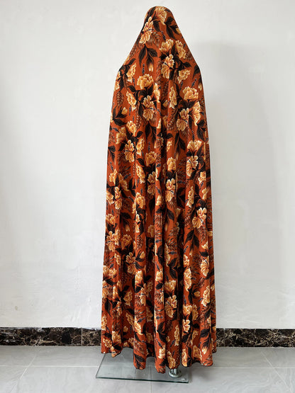 6XL  Muslim Womens Hooded Abaya African Sleeveless Prayer Garment Kaftan Dress With Hijab Floral Dubai Saudi Robe Ramadan.